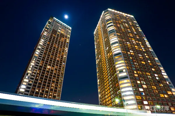 高清摄影 夜空下的双塔