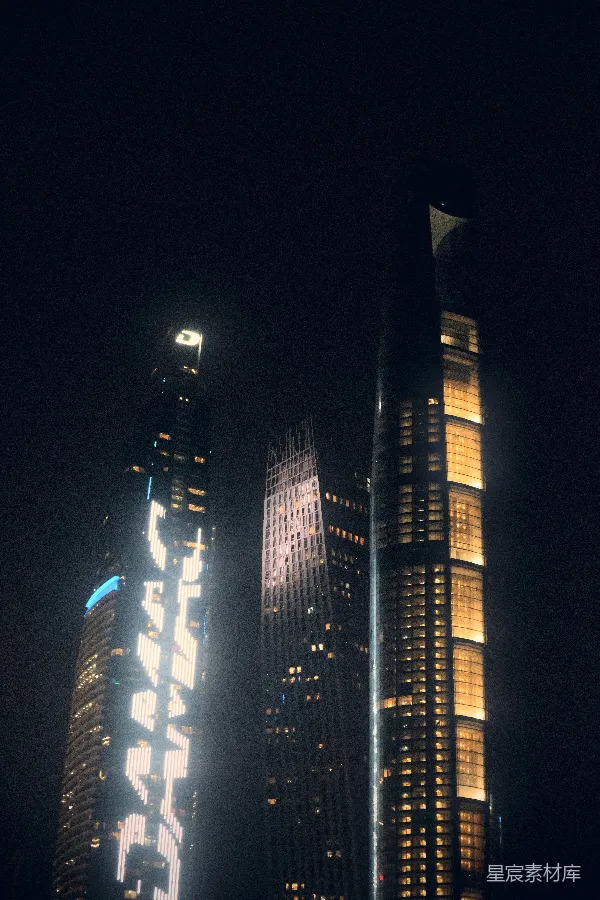 高清摄影 夜色中的摩天大楼