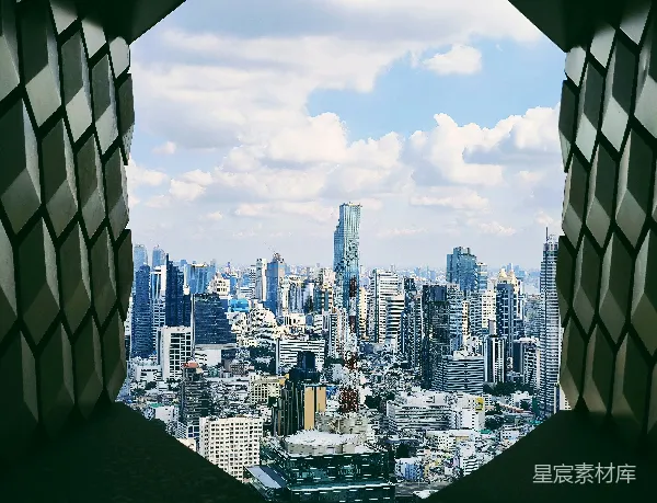 高清摄影 城市天际线从高处俯瞰