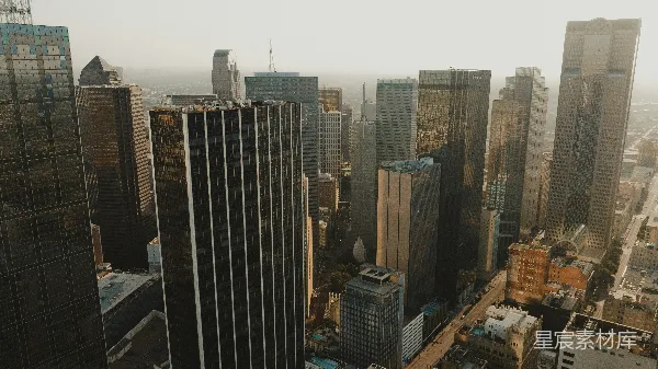 高清摄影 都市天际线：高楼林立的现代城市