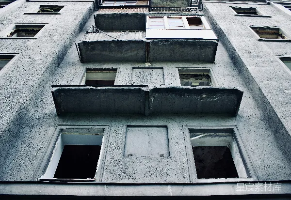 高清摄影 废弃建筑的窗户