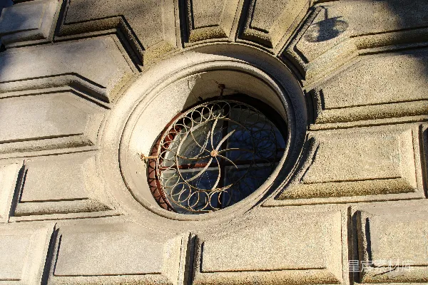高清摄影 古建筑圆形窗格