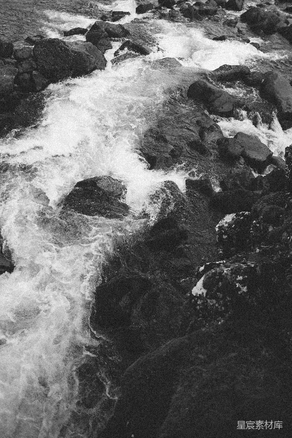 高清摄影 黑白湍流