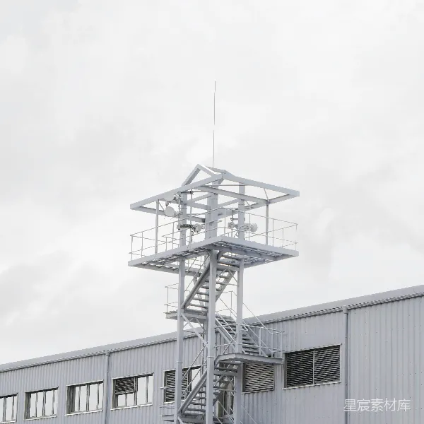 高清摄影 工业建筑上的通信塔