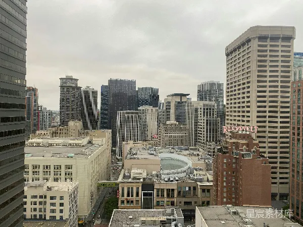 高清摄影 洛杉矶市中心天际线
