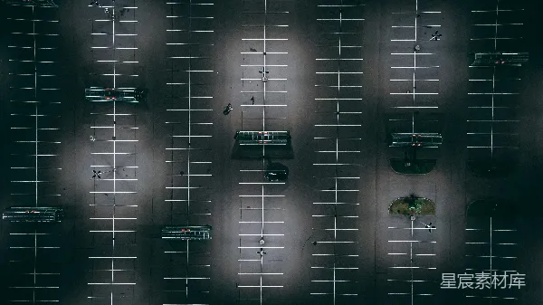 高清摄影 空旷的停车场俯视图