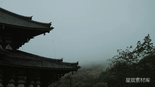 高清摄影 雾中的古寺