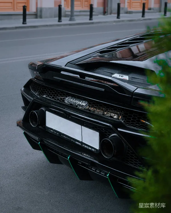 高清摄影 兰博基尼Aventador SVJ尾部特写