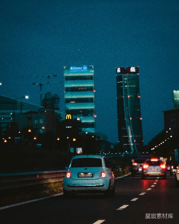 高清摄影 都市夜景中的城市天际线