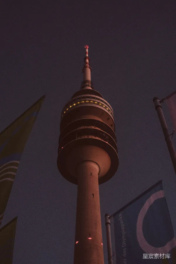 高清摄影 慕尼黑奥林匹克塔夜景