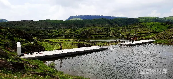 高清摄影 乡村水池与自然美景