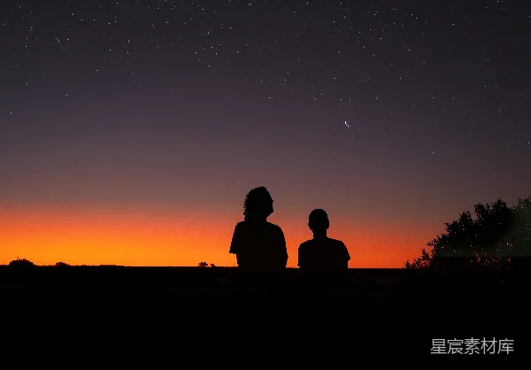 高清摄影 星夜下的剪影