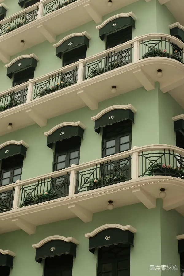 高清摄影 复古风格建筑的优雅阳台
