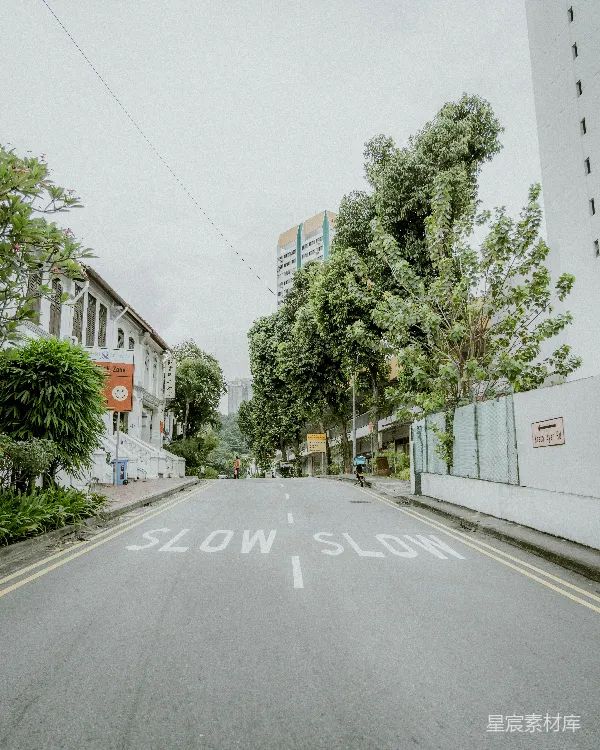 高清摄影 新加坡街头宁静的慢行街景