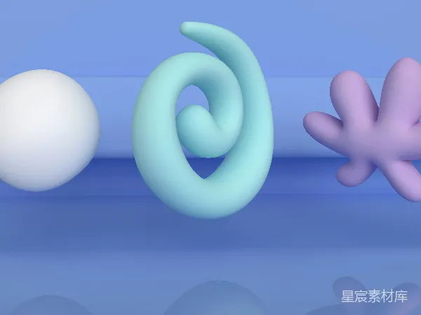 高清摄影 蓝色渐变螺旋与手形装饰