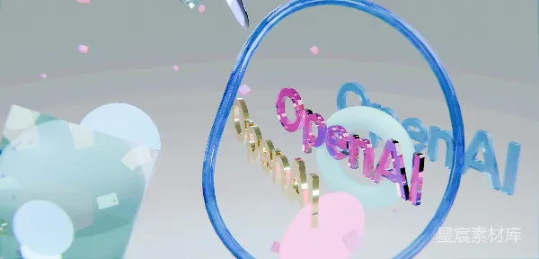 高清摄影 色彩斑斓的OpenAI标志