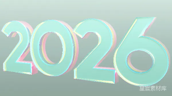 高清摄影 2026年数字艺术字体