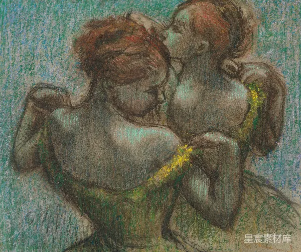 高清摄影 印象派风格的母子拥抱
