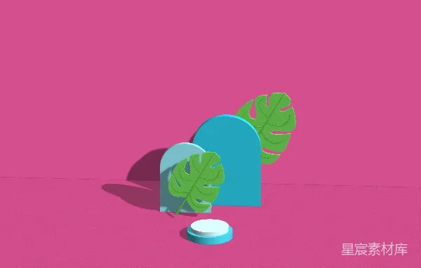 高清摄影 夏日绿植与几何形状的创意组合