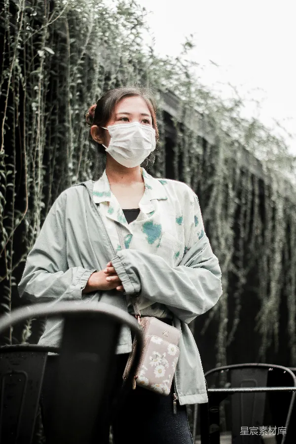 高清摄影 戴口罩的女子