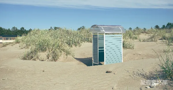 高清摄影 沙滩上的小屋
