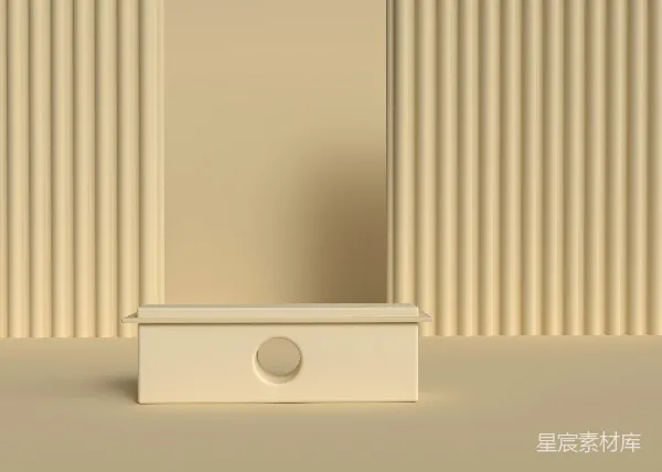 高清摄影 简约几何背景下的白色抽屉