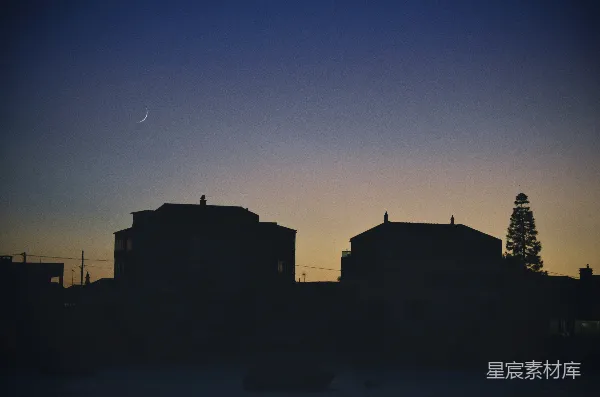 高清摄影 夜幕下的静谧建筑