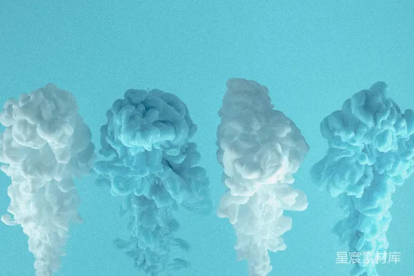 高清摄影 蓝色背景中的白色烟雾