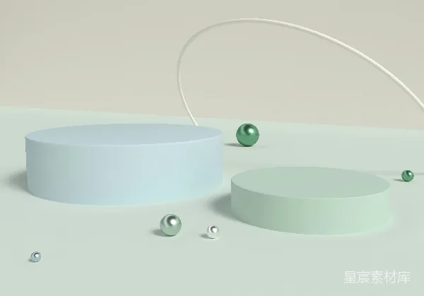 高清摄影 简约几何形态与金属球
