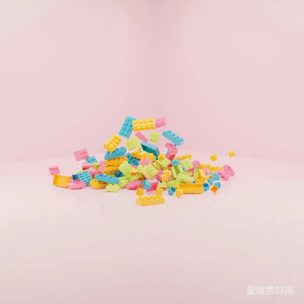 高清摄影 多彩积木的梦幻堆砌