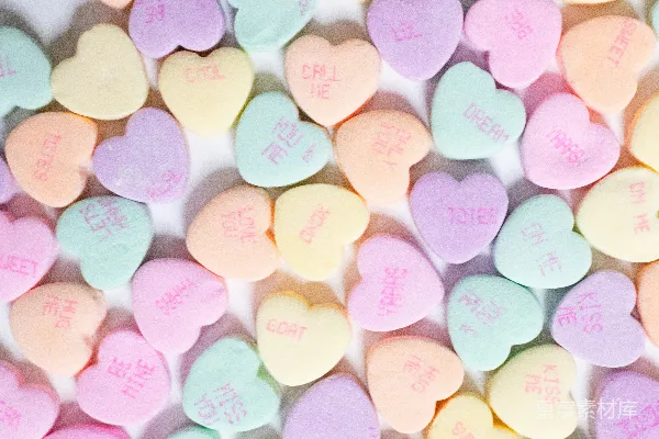 高清摄影 彩色心形糖果