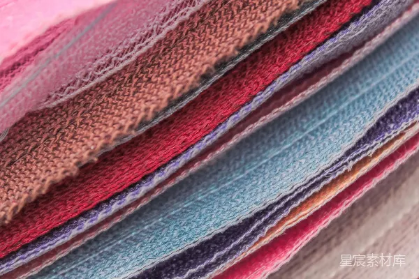 高清摄影 多彩织物堆叠