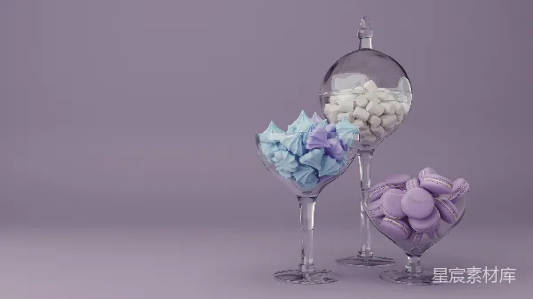 高清摄影 紫色调的甜点摆盘