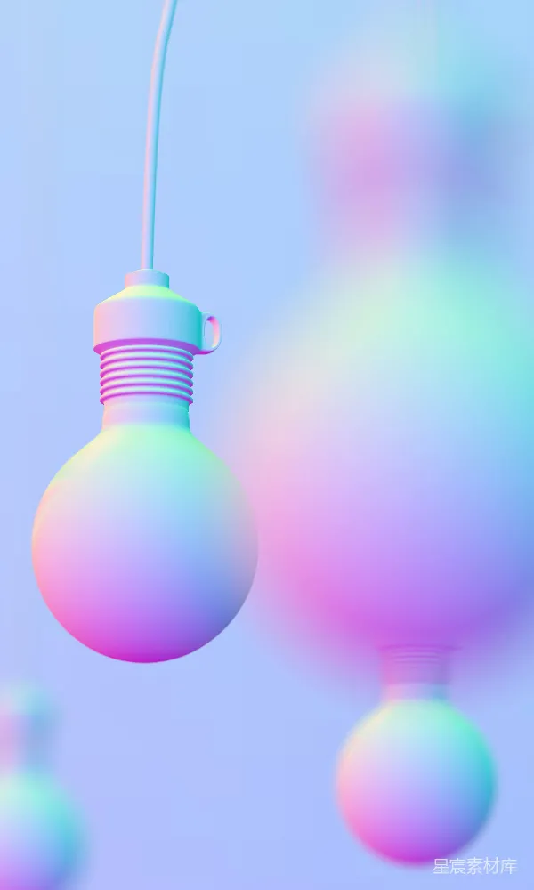 高清摄影 多彩灯泡：创意与梦幻的结合