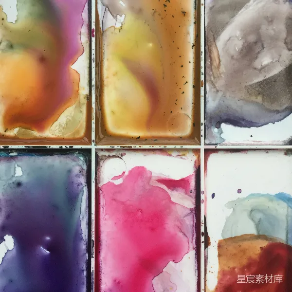 高清摄影 抽象水彩方块拼贴