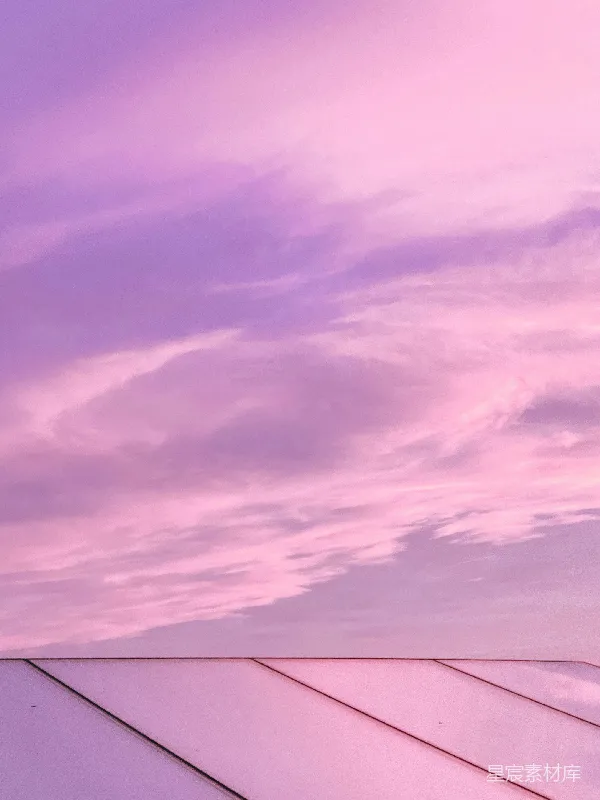 高清摄影 粉紫色天空与现代建筑