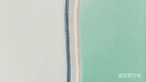 高清摄影 盐湖的边界