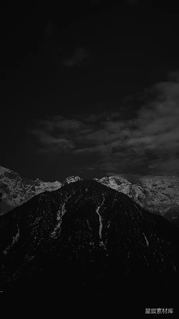 高清摄影 夜幕下的雪山