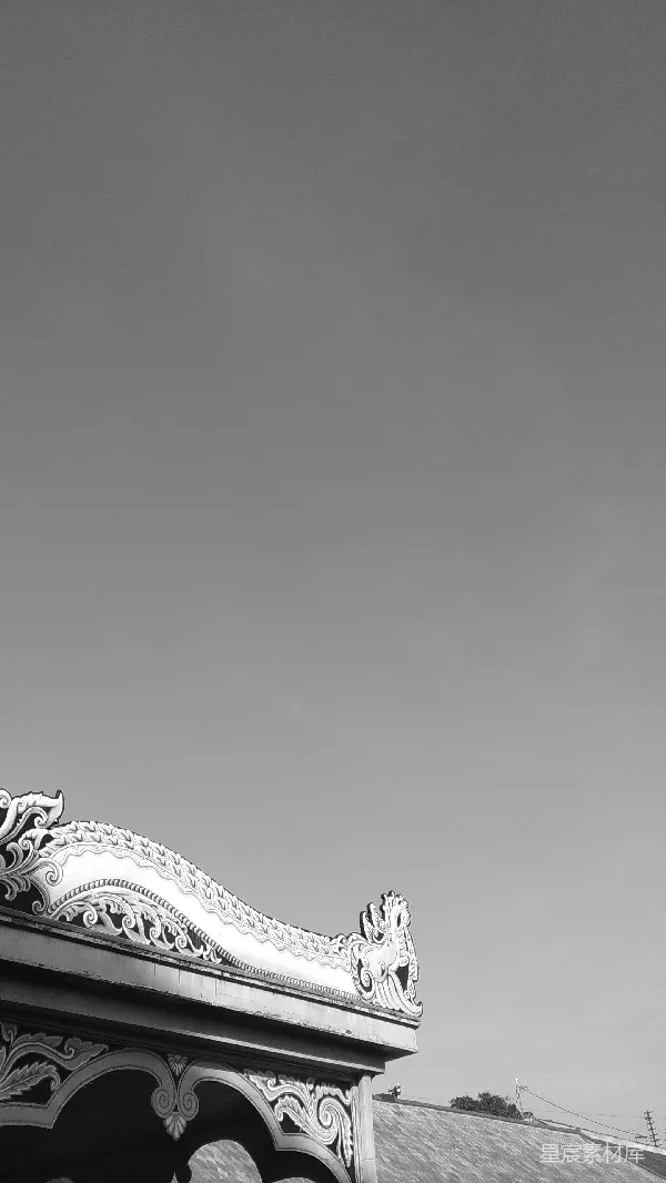 高清摄影 传统建筑的飞檐与天空