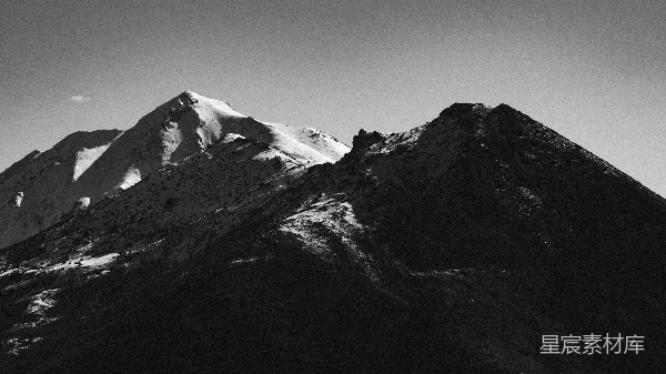 高清摄影 雪山黑白轮廓