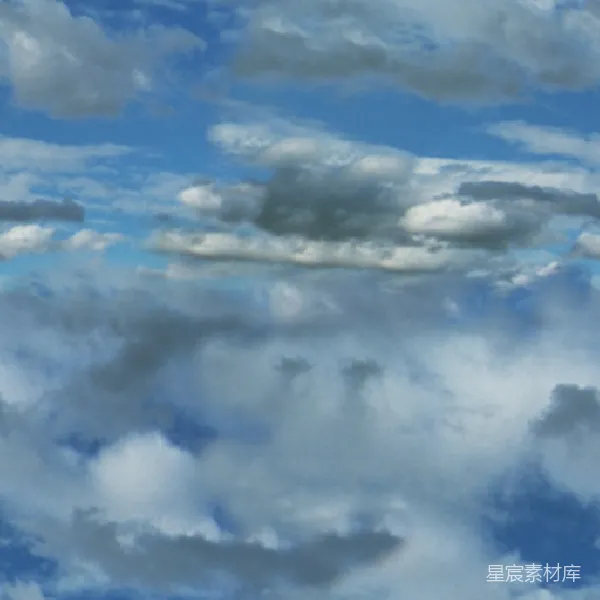 材质纹理 蓝天白云：宁静天空的美丽景色