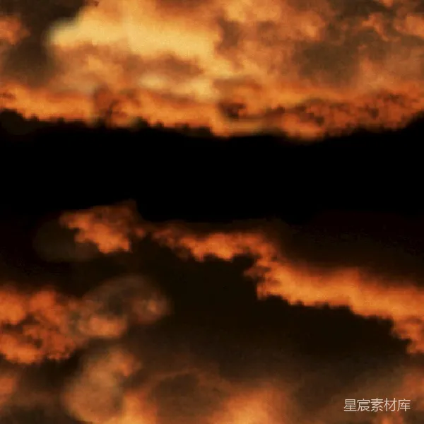 材质纹理 昏暗天空中的橙色云层