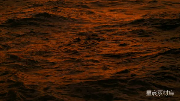 高清摄影 夕阳下的波光粼粼海面
