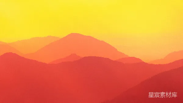 高清摄影 夕阳下的山峦轮廓