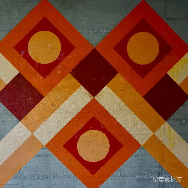 高清摄影 几何抽象壁画