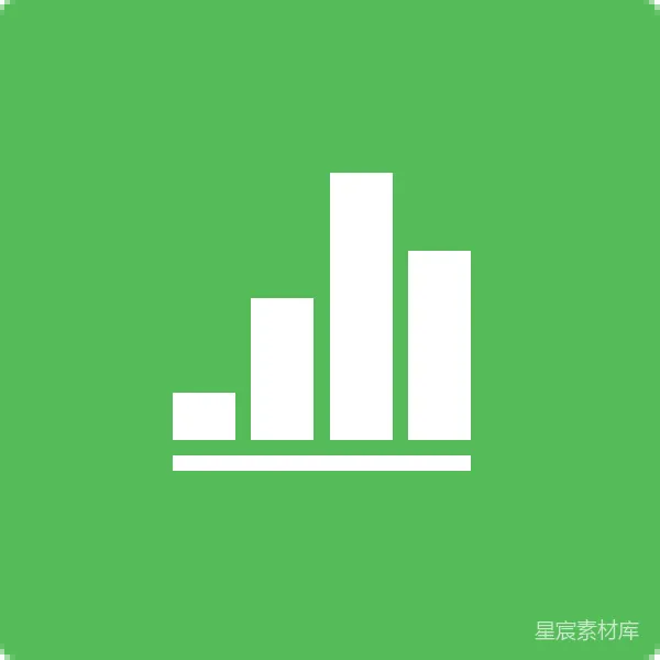 材质纹理 绿色背景下的柱状图图标