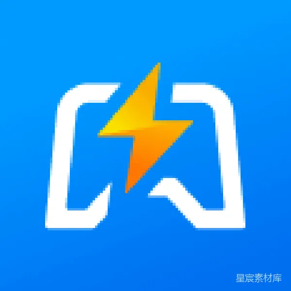材质纹理 闪电标志在蓝色背景上