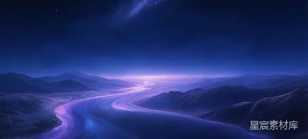 材质纹理 夜幕下的蜿蜒河流