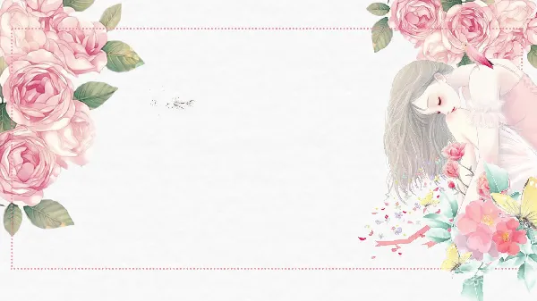 高清摄影 粉色梦境：温柔女孩与玫瑰