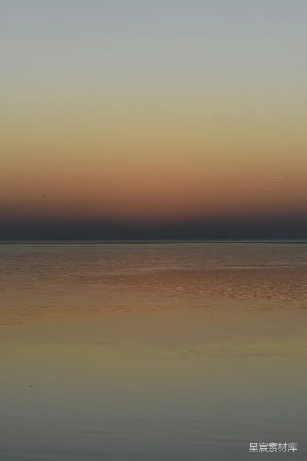 高清摄影 日落海景：平静与宁静